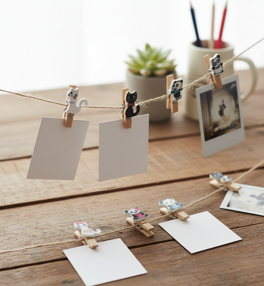 Cute Cartoon Wooden Clips Set (Pack of 4)