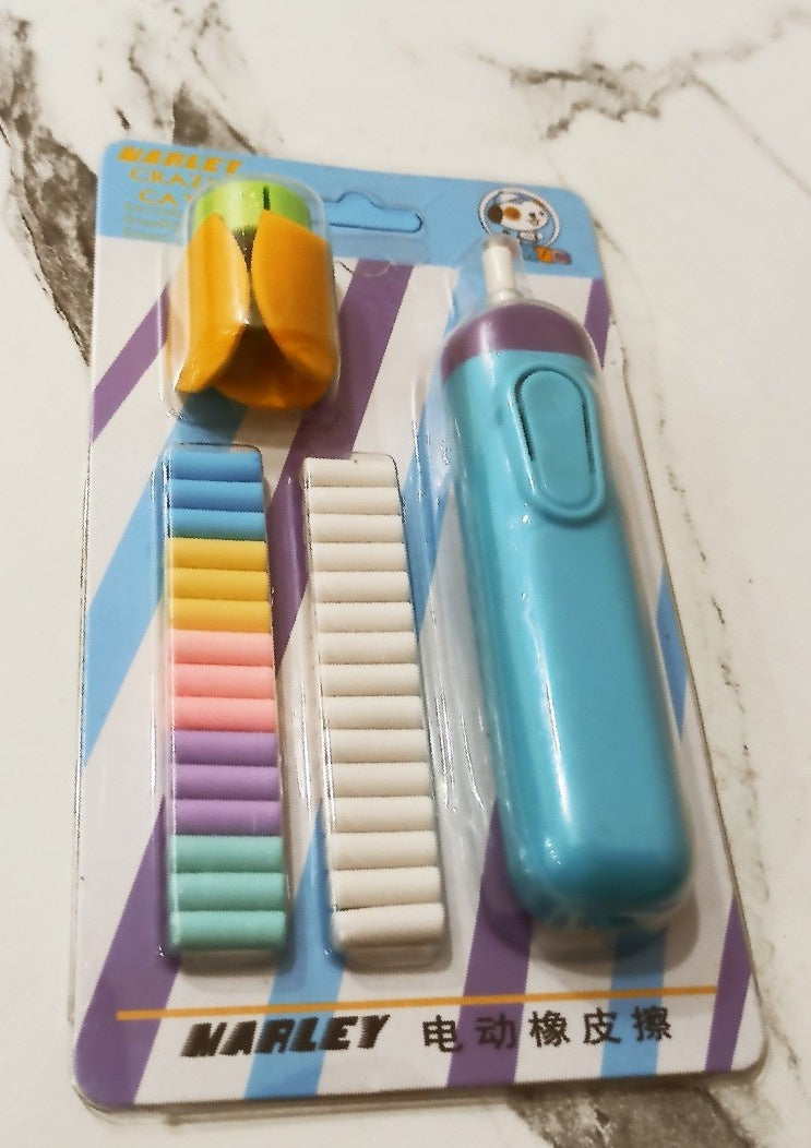 Marley Colorful Electric Eraser Set - Fun and Functional Eraser Kit with Refills
