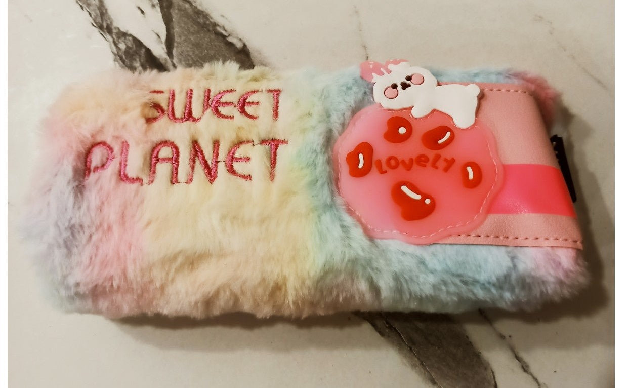 Cute Bunny Bow Quilted Pencil Case - Kawaii Stationery Pouch (Pack of 2)