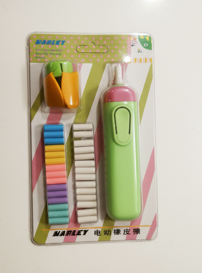 Marley Colorful Electric Eraser Set - Fun and Functional Eraser Kit with Refills
