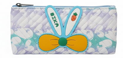 Bika Kawaii Butterfly Pencil Case - Colorful Quilted Stationery Pouch for Kids and Teens
